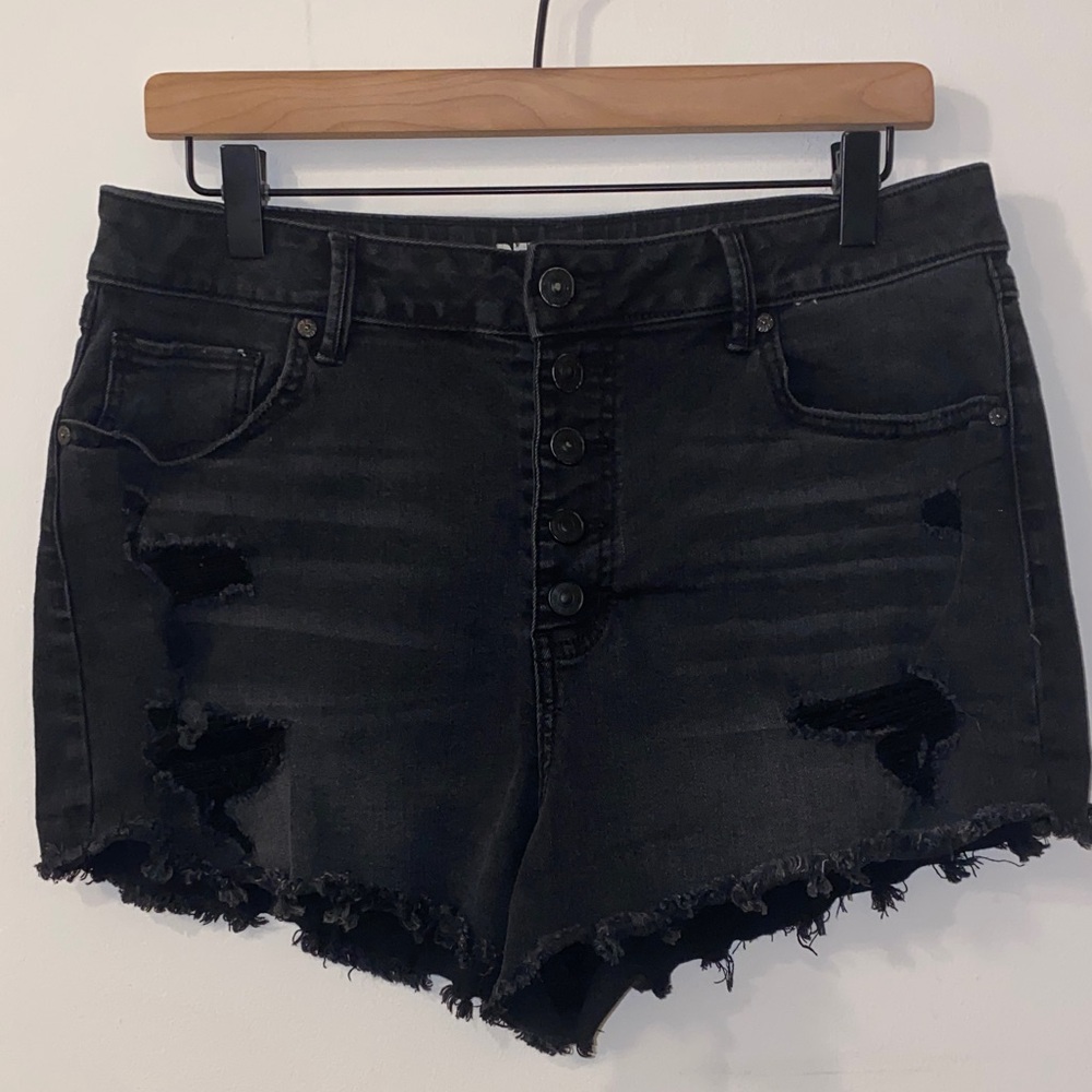 Rewash Black Distressed Denim Jean Shorts Size 13
